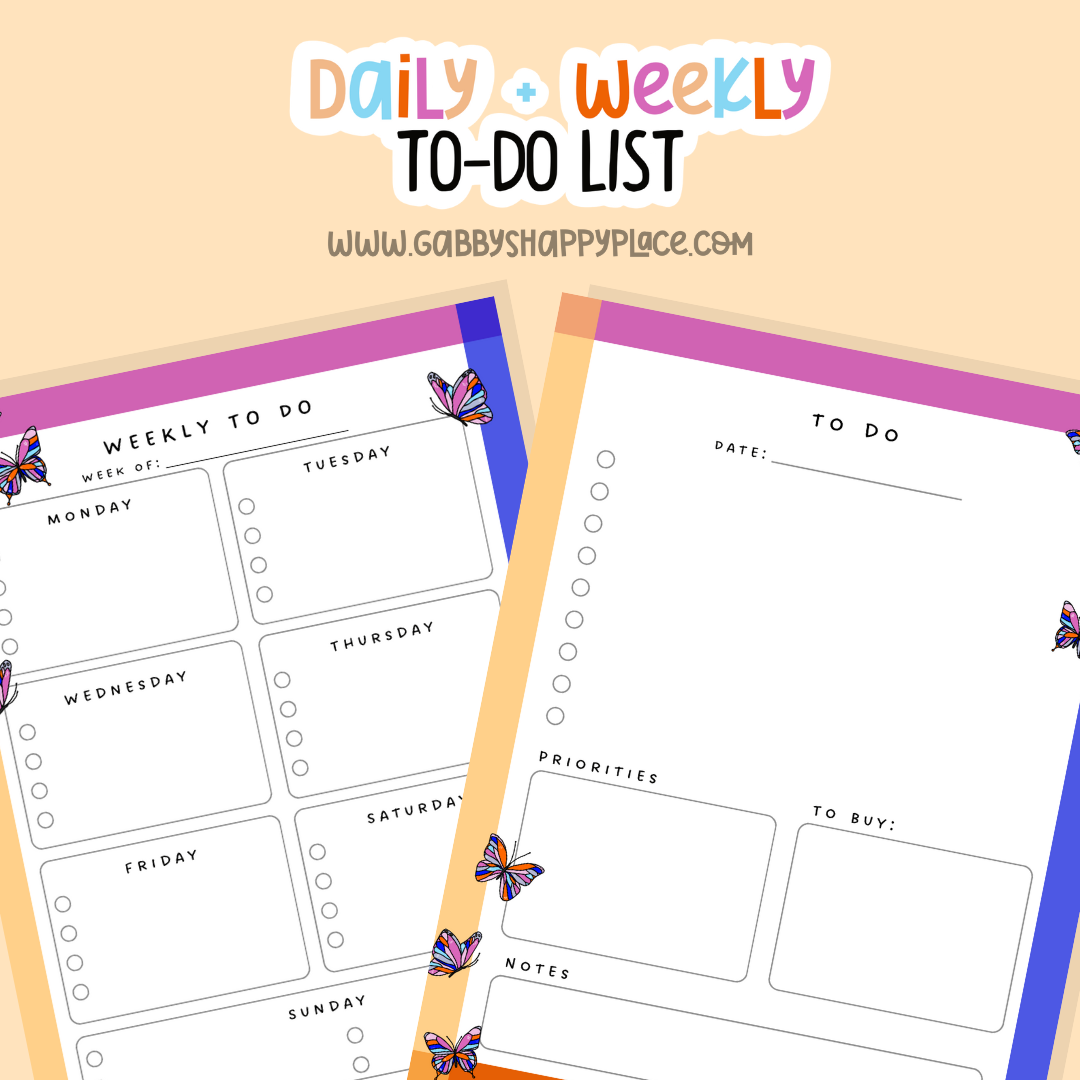 Daily and Weekly To Do Lists Printable.