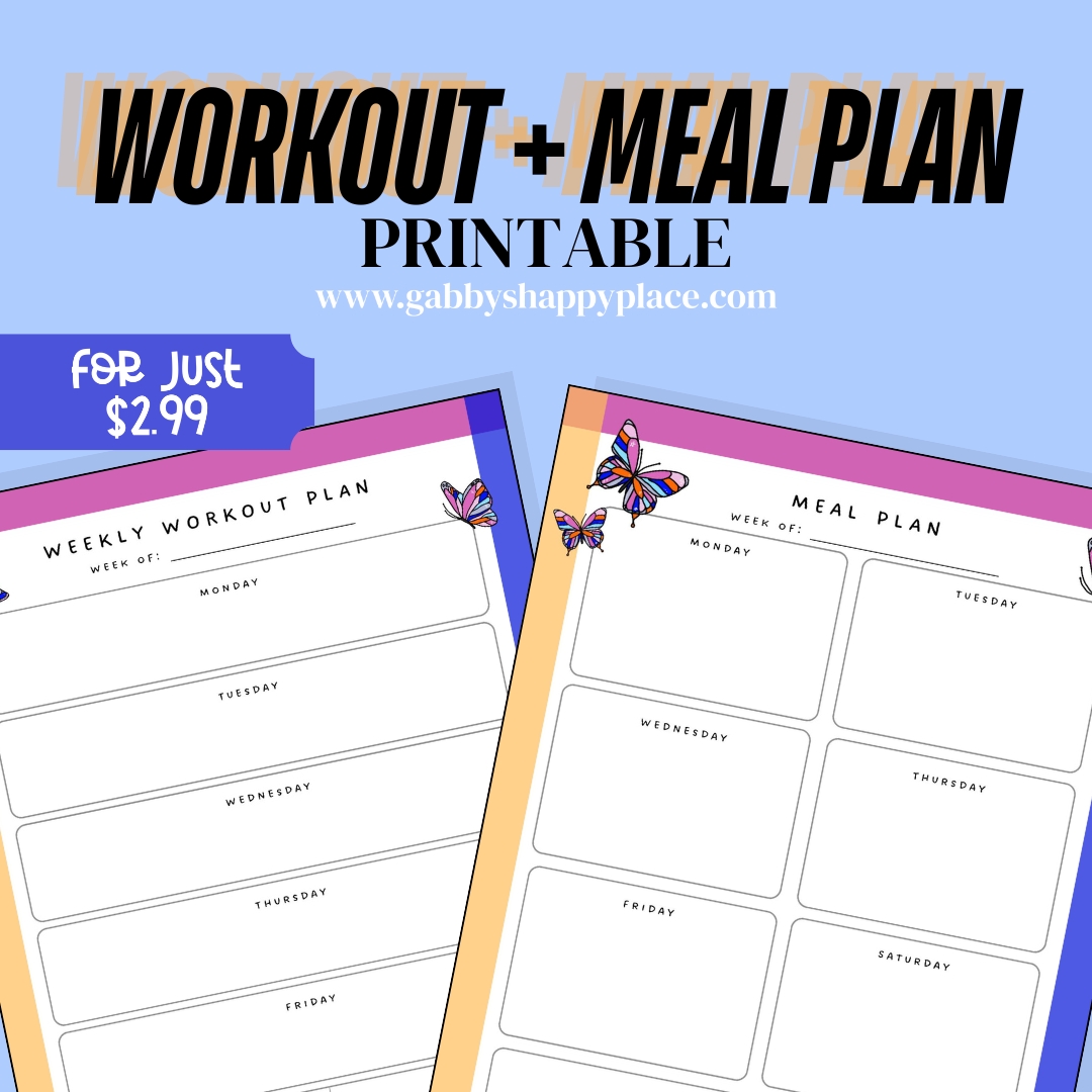Workout and Meal Plan Printable