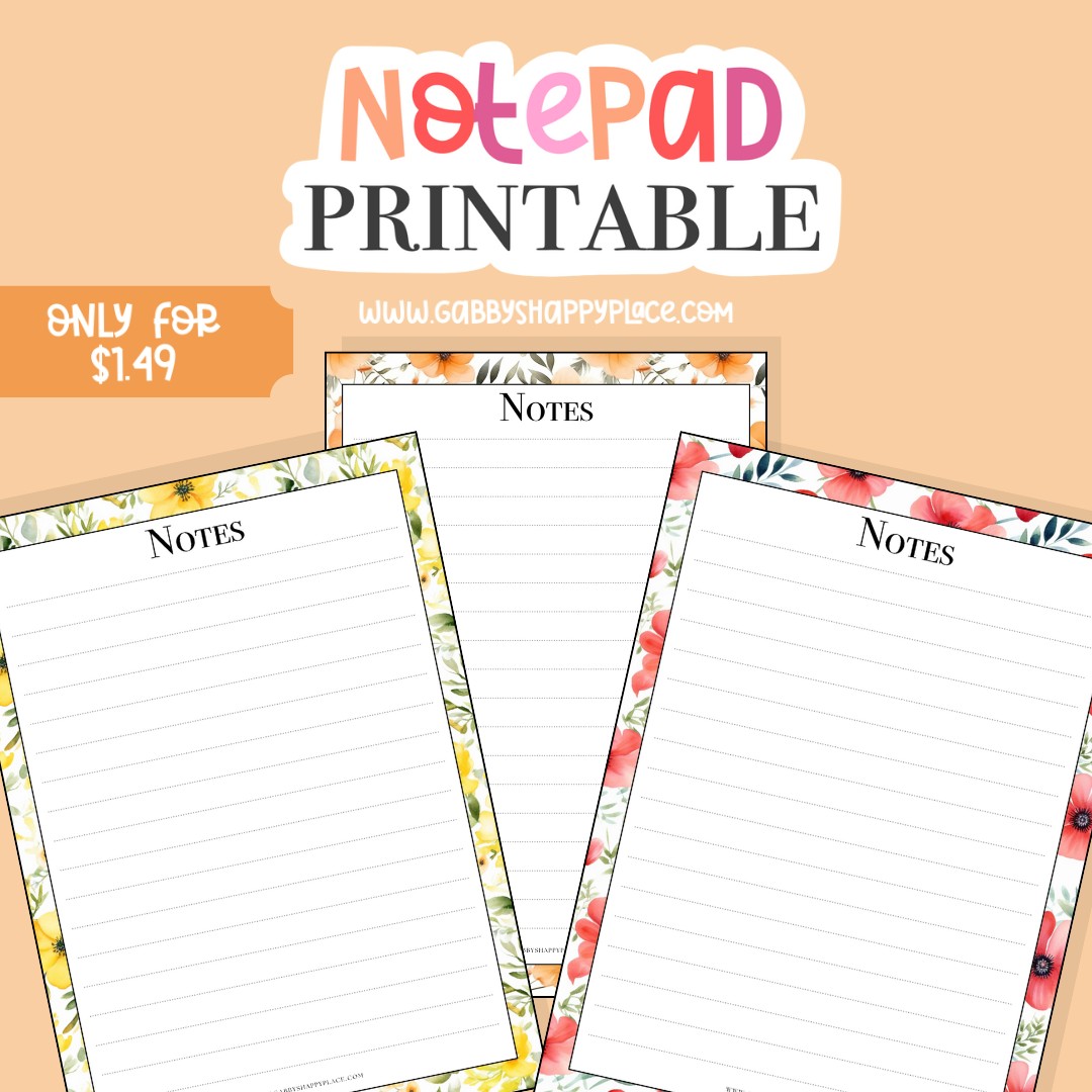 Notepad printable