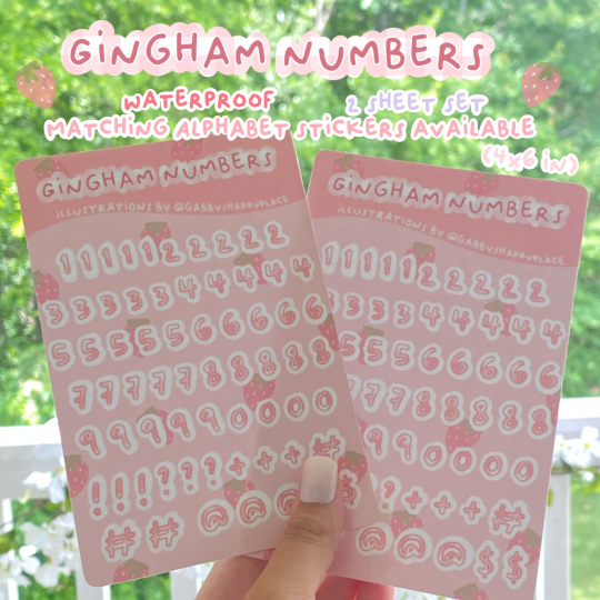 Pink Numbers Sticker Sheets