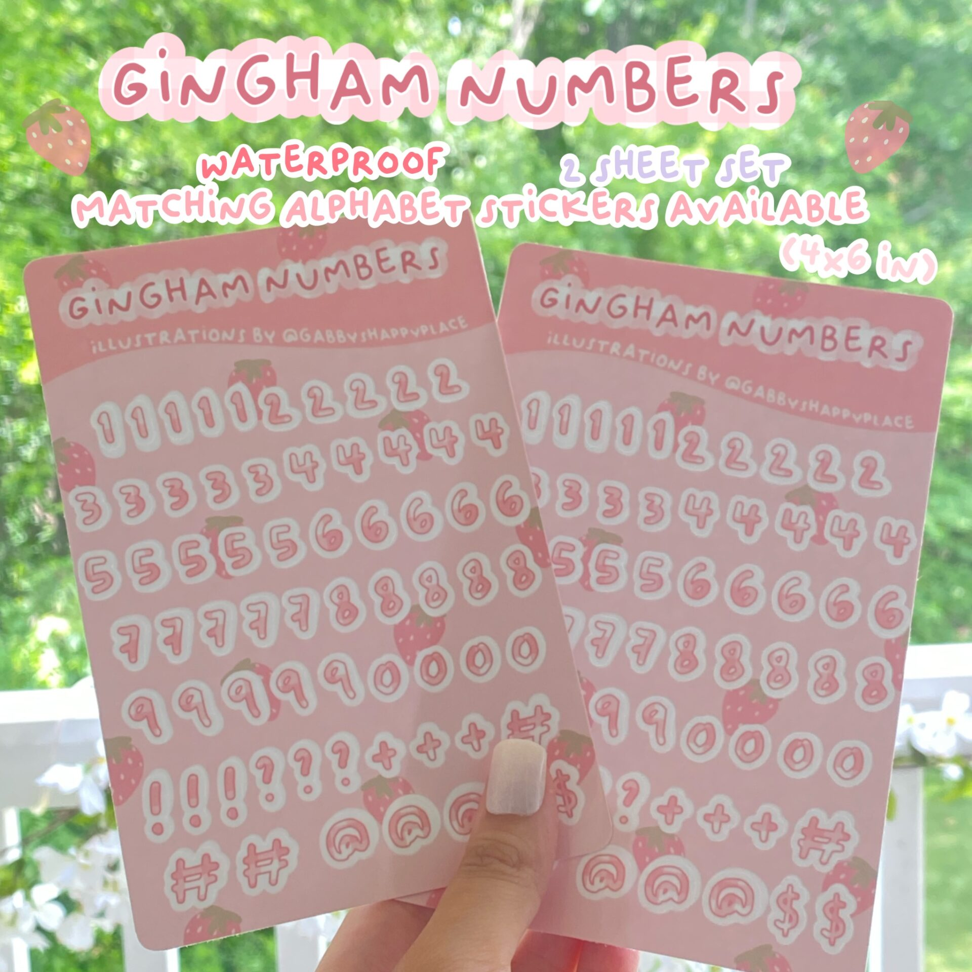 Pink Numbers Sticker Sheets